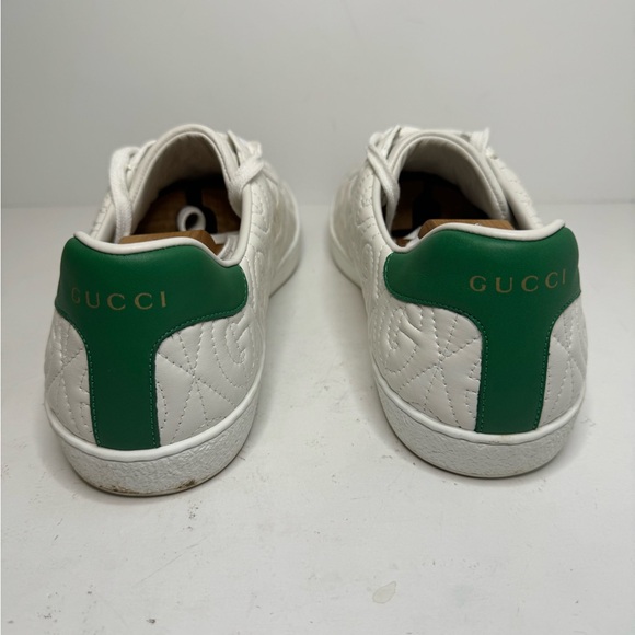 Gucci Ace G Rhombus White/Green Shoes Size 10G - Picture 4 of 7